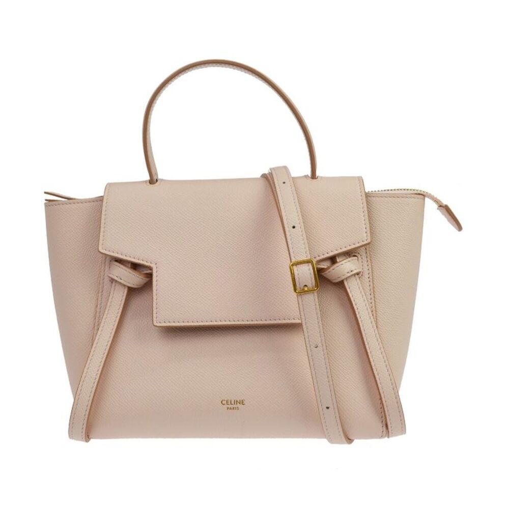 Celine Belt Leather Pink Leather Handbag
